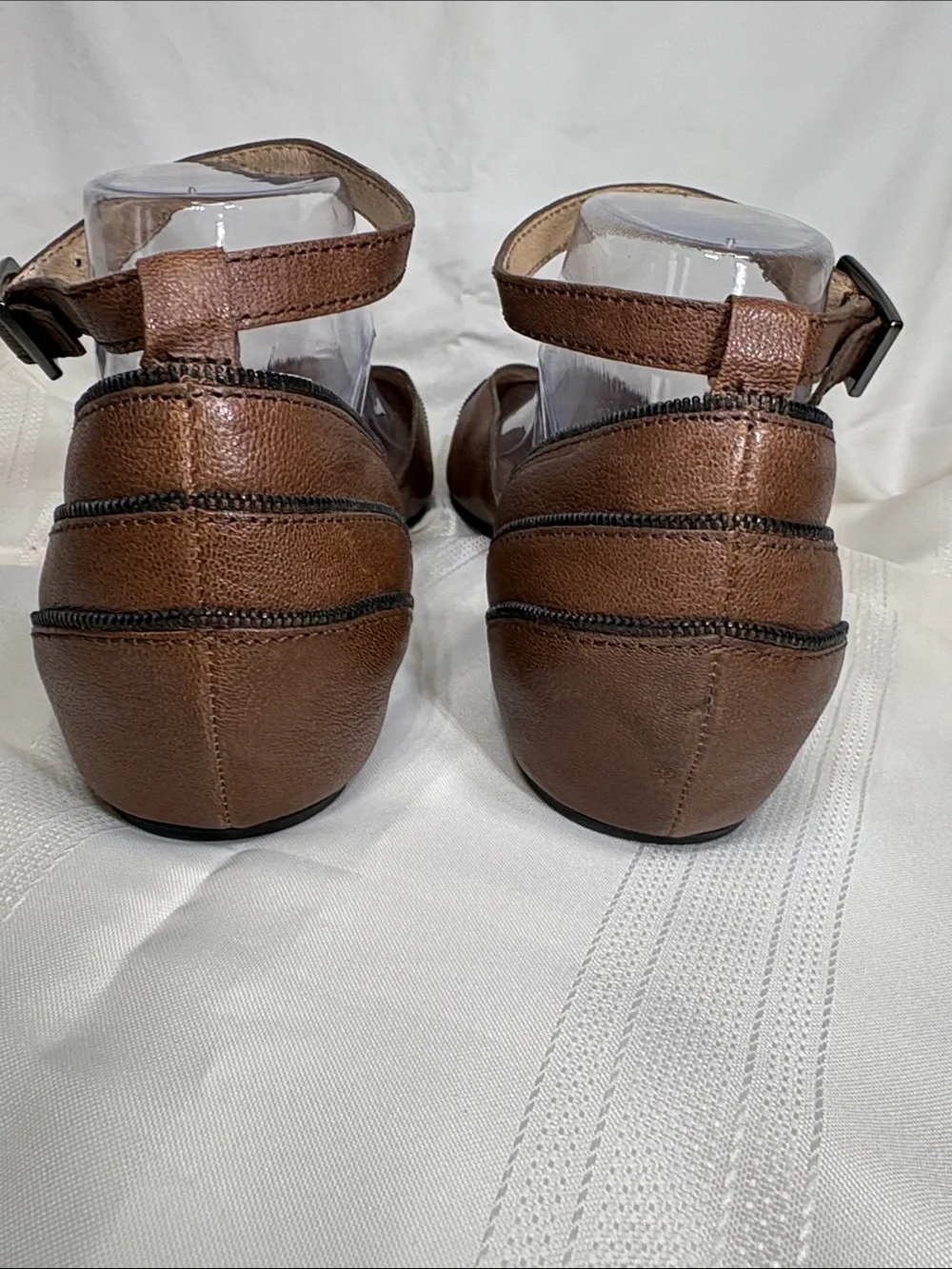 Adam Tucker -Becca Brown Pointed Ankle-Strap Flats - Picture 7 of 11